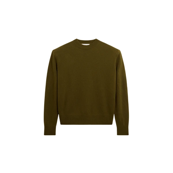 The Frankie Shop Rafaela Padded Knit Sweater - Olive - Oversized Minimalist Knitwear in Green - Shop at Luxury Shoes 