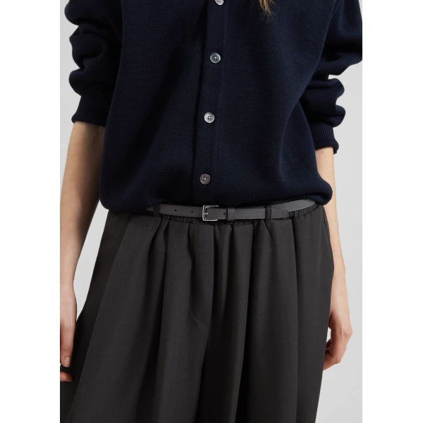 The Frankie Shop Ramsen Pleated Wide Trousers - Charcoal - Oversized Minimalist Pants in Grey - Shop at Luxury Shoes 