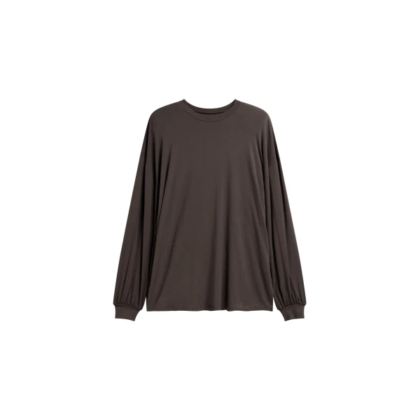 The Frankie Shop Ravvi Soft Padded Top - Brown - Oversized Minimalist Tops in Beige - Shop at Luxury Shoes 