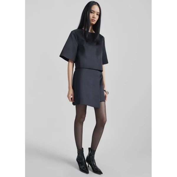 The Frankie Shop Raye Mini Skirt - Black - Oversized Minimalist Skirts in Black - Shop at Luxury Shoes 