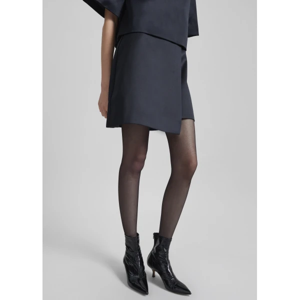 The Frankie Shop Raye Mini Skirt - Black - Oversized Minimalist Skirts in Black - Shop at Luxury Shoes 