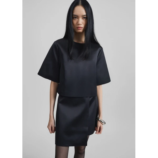The Frankie Shop Raye Mini Skirt - Black - Oversized Minimalist Skirts in Black - Shop at Luxury Shoes 
