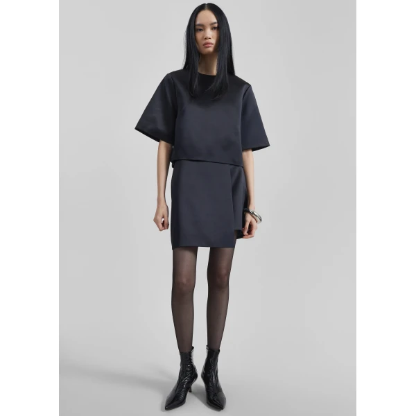 The Frankie Shop Raye Mini Skirt - Black - Oversized Minimalist Skirts in Black - Shop at Luxury Shoes 