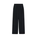 The Frankie Shop Ripley Pleated Trousers - Black - Oversized Minimalist Pants in Black - Shop at Luxury Shoes 