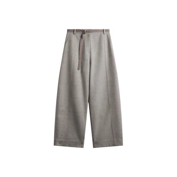 The Frankie Shop Sanve Tapered Leg Pants - Beige Melange - Oversized Minimalist Pants in Beige - Shop at Luxury Shoes 