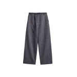 The Frankie Shop Sanve Tapered Leg Pants - Dark Grey Melange - Oversized Minimalist Pants in Grey - Shop at Luxury Shoes 