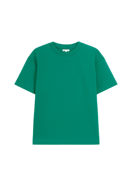 The Frankie Shop Scoob Boxy T-Shirt - Emerald - Oversized Minimalist Tops in Green - Shop at Luxury Shoes 