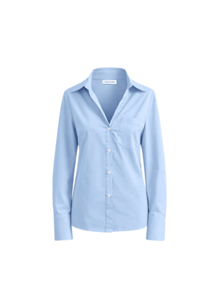 The Frankie Shop Tiona Fitted Shirt - Light Blue - Oversized Minimalist Tops in Blue - Shop at Luxury Shoes 
