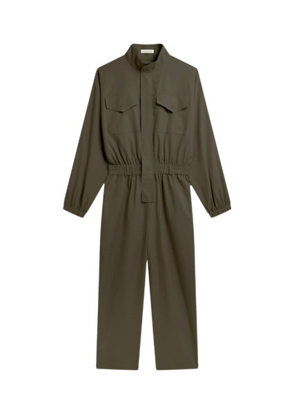 The Frankie Shop Tropez Jumpsuit - Khaki - Oversized Minimalist Jumpsuit in Green - Shop at Luxury Shoes 