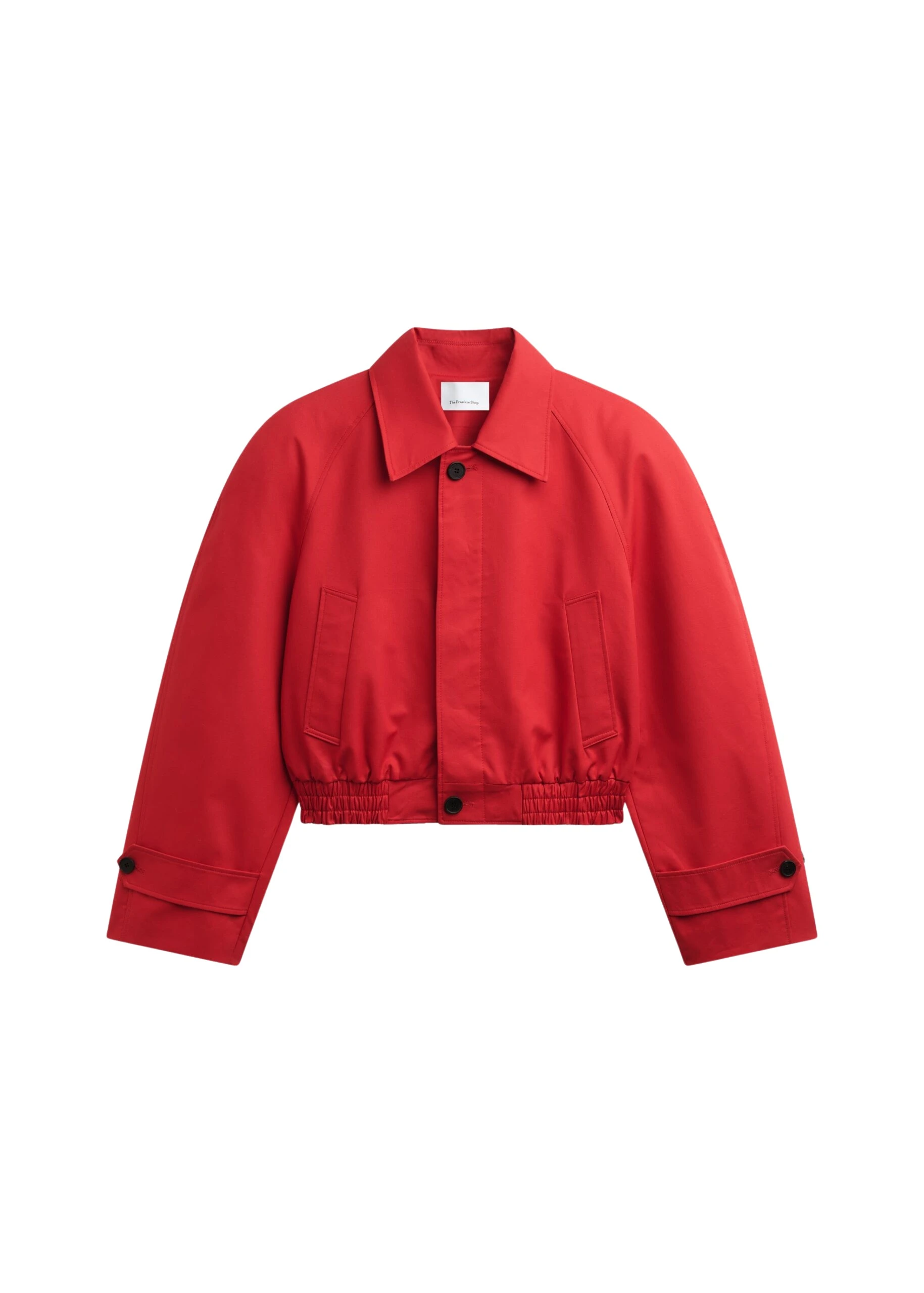 The Frankie Shop Turenne Curved Jacket - Red - Oversized Minimalist Jackets in Red - Shop at Luxury Shoes 