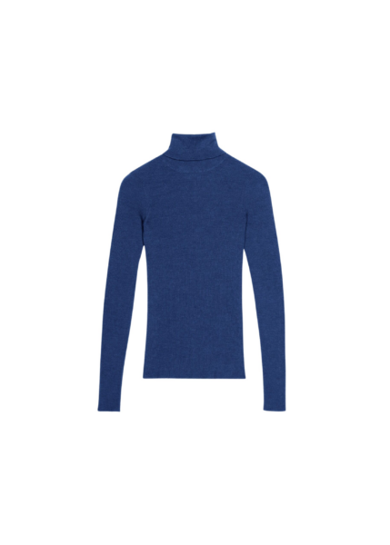 The Frankie Shop Utica Thin Turtleneck Sweater - Blue - Oversized Minimalist Knitwear in Blue - Shop at Luxury Shoes 