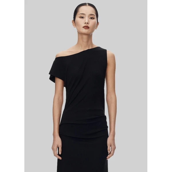 The Frankie Shop Varena Twisted Cut-Out Maxi Dress - Black - Oversized Minimalist Dresses in Black - Shop at Luxury Shoes 