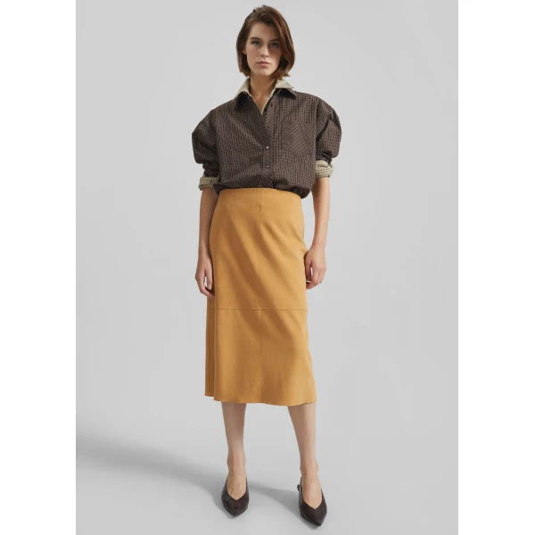 The Frankie Shop Vesta Cotton Shirt - Brown Plaid - Oversized Minimalist Tops in Multicolour - Shop at Luxury Shoes 