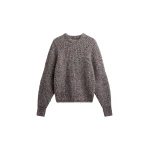 The Frankie Shop Vezia Chunky Knit Sweater - Brown Melange - Oversized Minimalist Knitwear in Beige - Shop at Luxury Shoes 