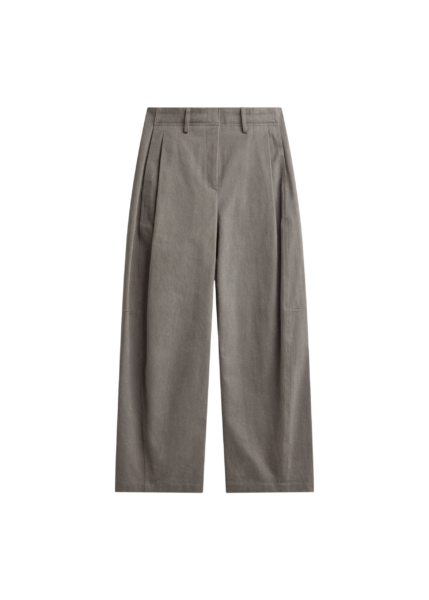 The Frankie Shop Vora Barrel Leg Pants - Grey - Oversized Minimalist Pants in Grey - Shop at Luxury Shoes 