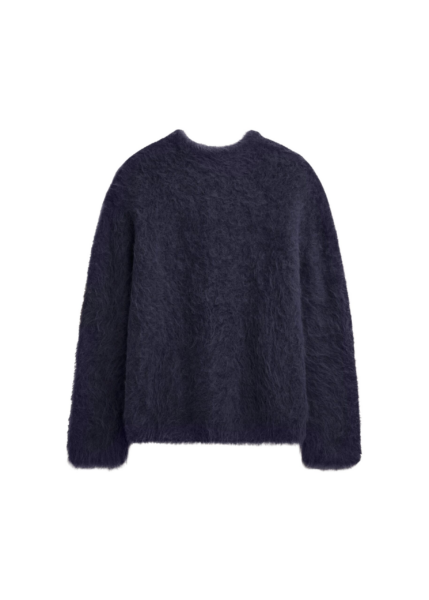 The Frankie Shop Willy Alpaca Knit Sweater - Navy - Oversized Minimalist Knitwear in Blue - Shop at Luxury Shoes 