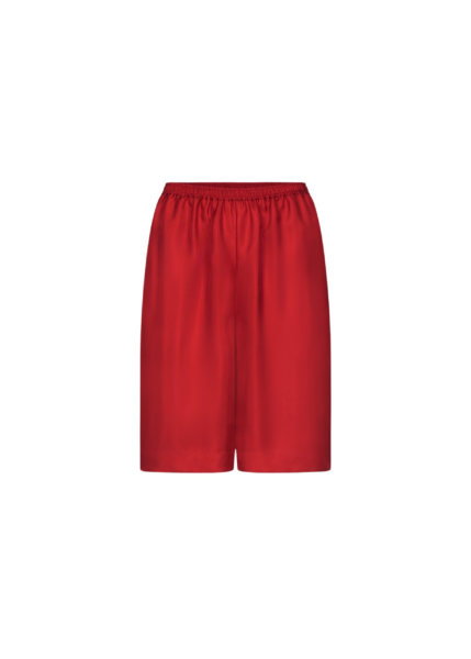 The Frankie Shop Zinia Lds Silk Twill Bermuda - Red - Oversized Minimalist Shorts in Red - Shop at Luxury Shoes 