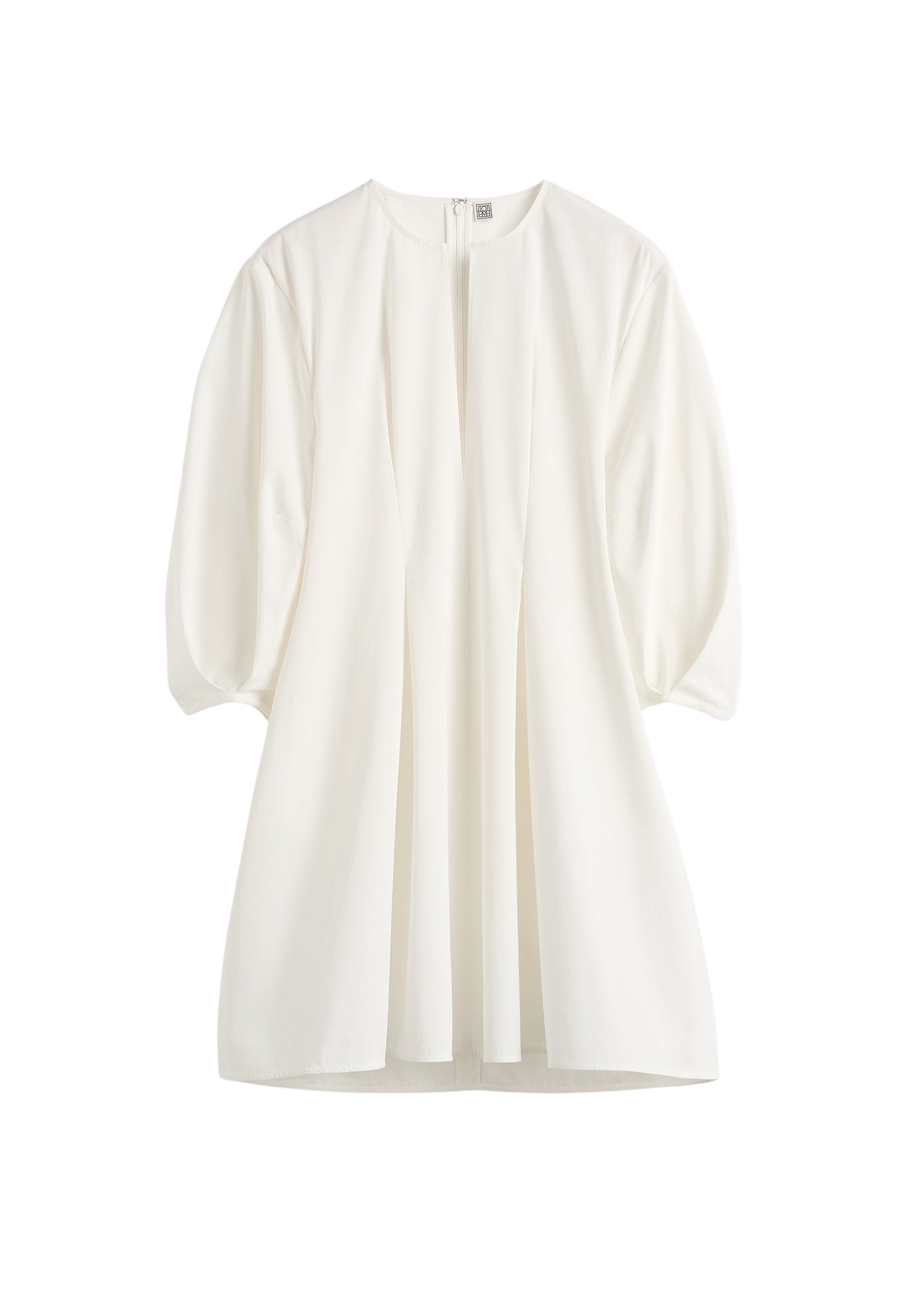 Toteme-Balloon-Sleeve-Cotton-Dress-White93391_nobg Totême Balloon Sleeve Cotton Dress White - Dresses - Scandinavian Minimalist Luxury at Luxury Shoes