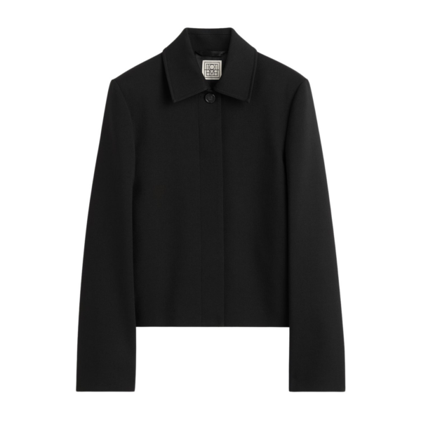 Totême Boxy Twill Jacket Black - Jackets - Scandinavian Minimalist Luxury at Luxury Shoes 