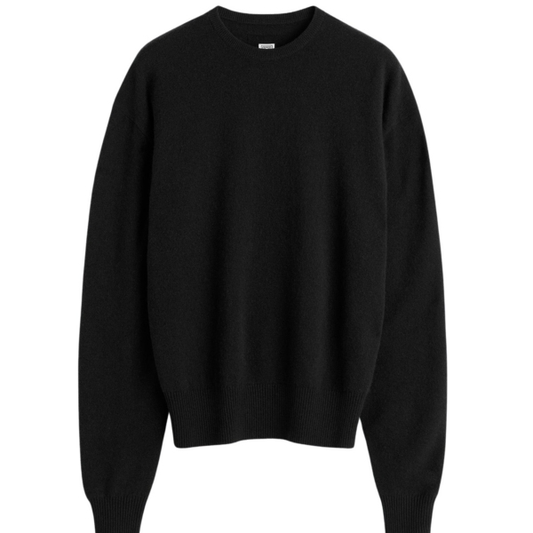 Totême Classic Cashmere Crew Knit Black - Knitwear - Scandinavian Minimalist Luxury at Luxury Shoes 