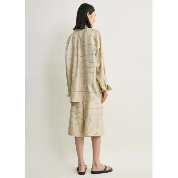 Totême Classic Embroidered Shirt Ivory - Tops - Scandinavian Minimalist Luxury at Luxury Shoes 