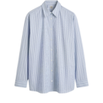 Totême Classic Stripe Shirt Ice/Azure - Tops - Scandinavian Minimalist Luxury at Luxury Shoes 