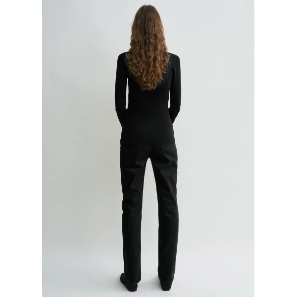 Totême Compact Cotton Top Black - Tops - Scandinavian Minimalist Luxury at Luxury Shoes 