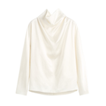 Totême Cowl Neck Blouse White - Tops - Scandinavian Minimalist Luxury at Luxury Shoes 