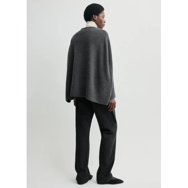 Totême Crew Cape Knit Dark Grey - Knitwear - Scandinavian Minimalist Luxury at Luxury Shoes 