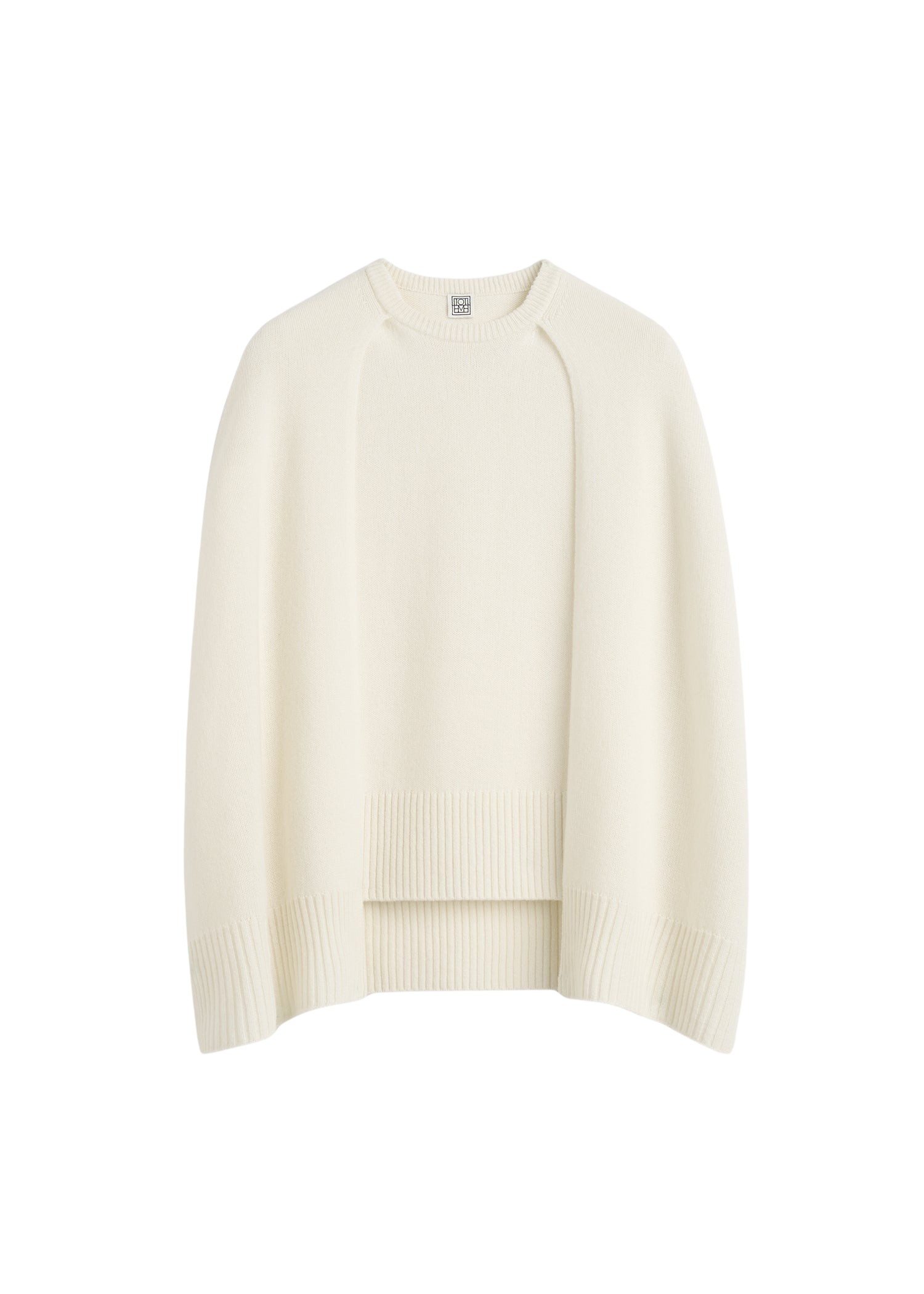 Toteme-Crew-Cape-Knit-Ecru60592_nobg Totême Crew Cape Knit Ecru - Knitwear - Scandinavian Minimalist Luxury at Luxury Shoes