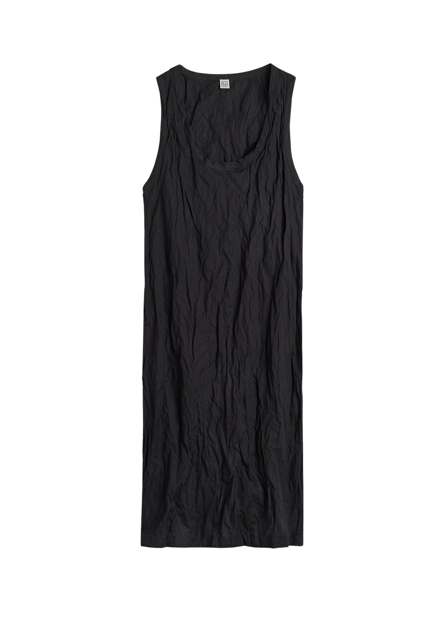 Toteme-Crinkled-Cotton-Tank-Dress-Black47248_nobg Totême Crinkled Cotton Tank Dress Black - Dresses - Scandinavian Minimalist Luxury at Luxury Shoes