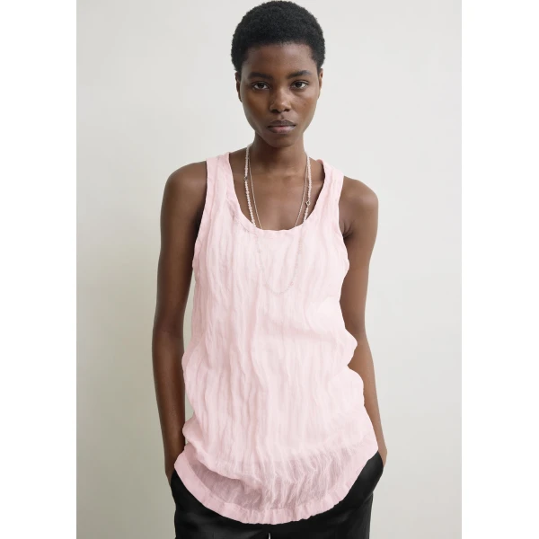 Totême Crinkled Gauze Tank Bloom - Tops - Scandinavian Minimalist Luxury at Luxury Shoes 