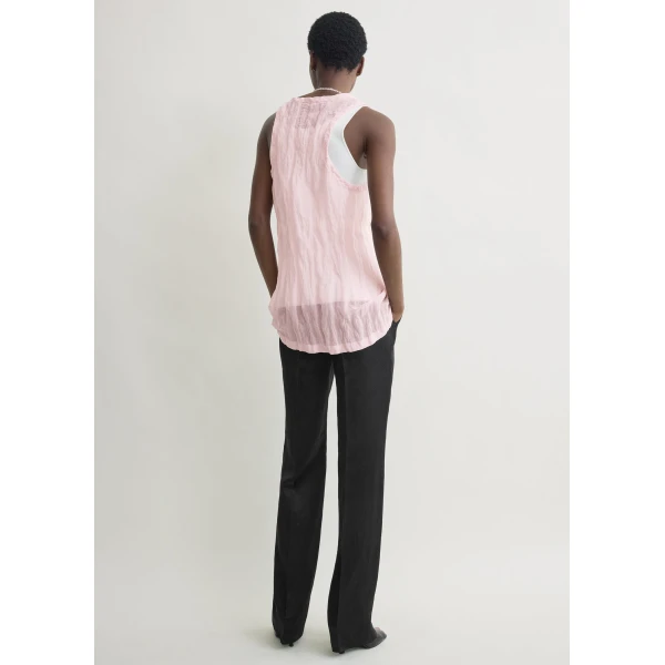 Totême Crinkled Gauze Tank Bloom - Tops - Scandinavian Minimalist Luxury at Luxury Shoes 