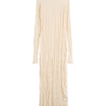 Totême Crinkled Knit Long-Sleeve Dress Pale Apricot - Dresses - Scandinavian Minimalist Luxury at Luxury Shoes 
