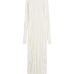 Totême Crinkled Knit Long-Sleeve Dress White - Dresses - Scandinavian Minimalist Luxury at Luxury Shoes 