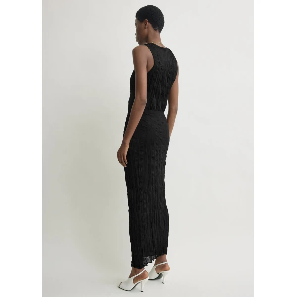 Totême Crinkled Knit Skirt Black - Skirts - Scandinavian Minimalist Luxury at Luxury Shoes 