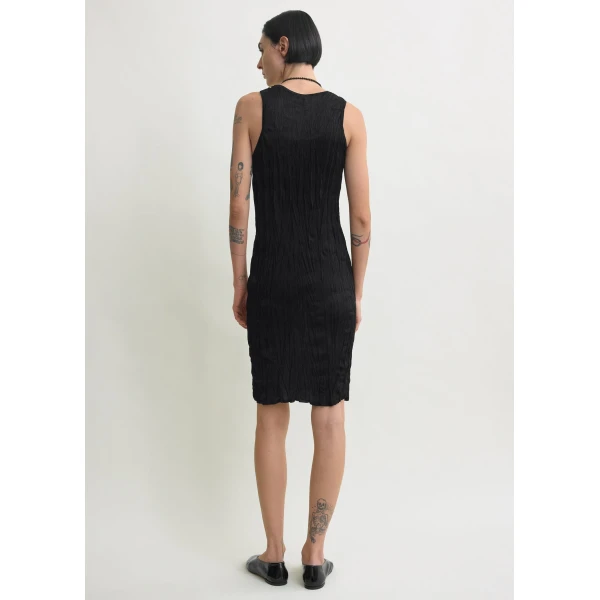 Totême Crinkled Knit Tank Dress Black - Dresses - Scandinavian Minimalist Luxury at Luxury Shoes 