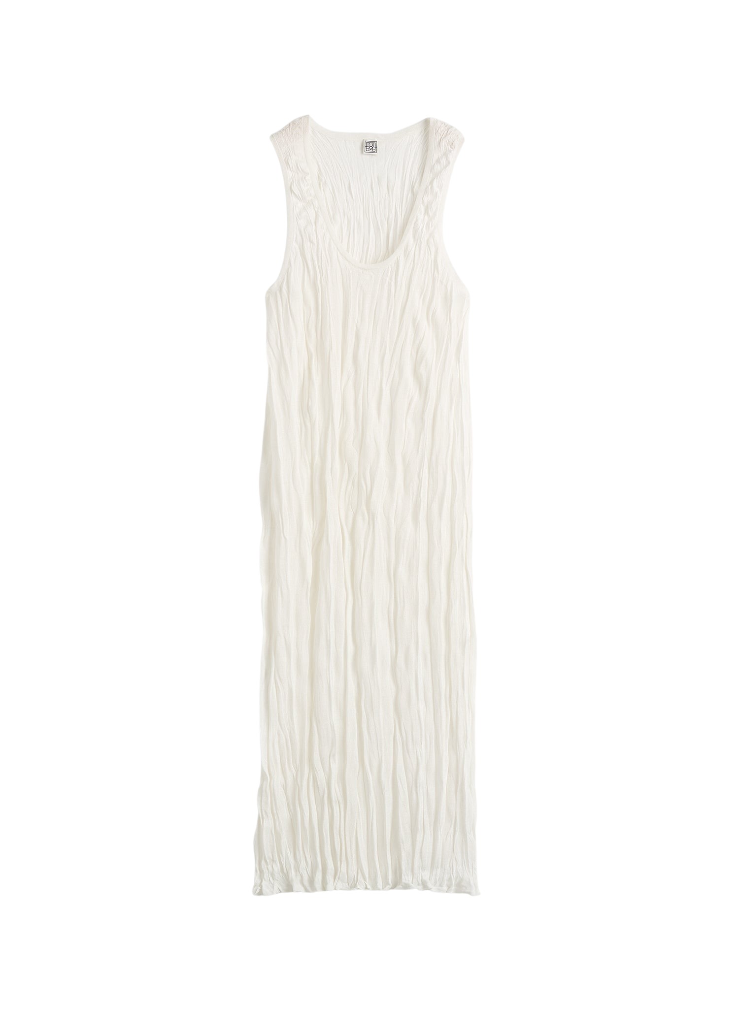 Toteme-Crinkled-Knit-Tank-Dress-White94755_nobg Totême Crinkled Knit Tank Dress White - Dresses - Scandinavian Minimalist Luxury at Luxury Shoes