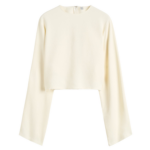 Totême Cropped Sablé Blouse Macadamia - Tops - Scandinavian Minimalist Luxury at Luxury Shoes 