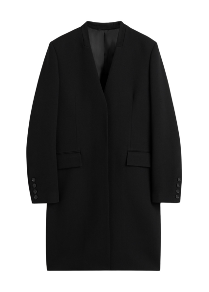 Totême Deep Pleat Coat Black - Coats - Scandinavian Minimalist Luxury at Luxury Shoes 