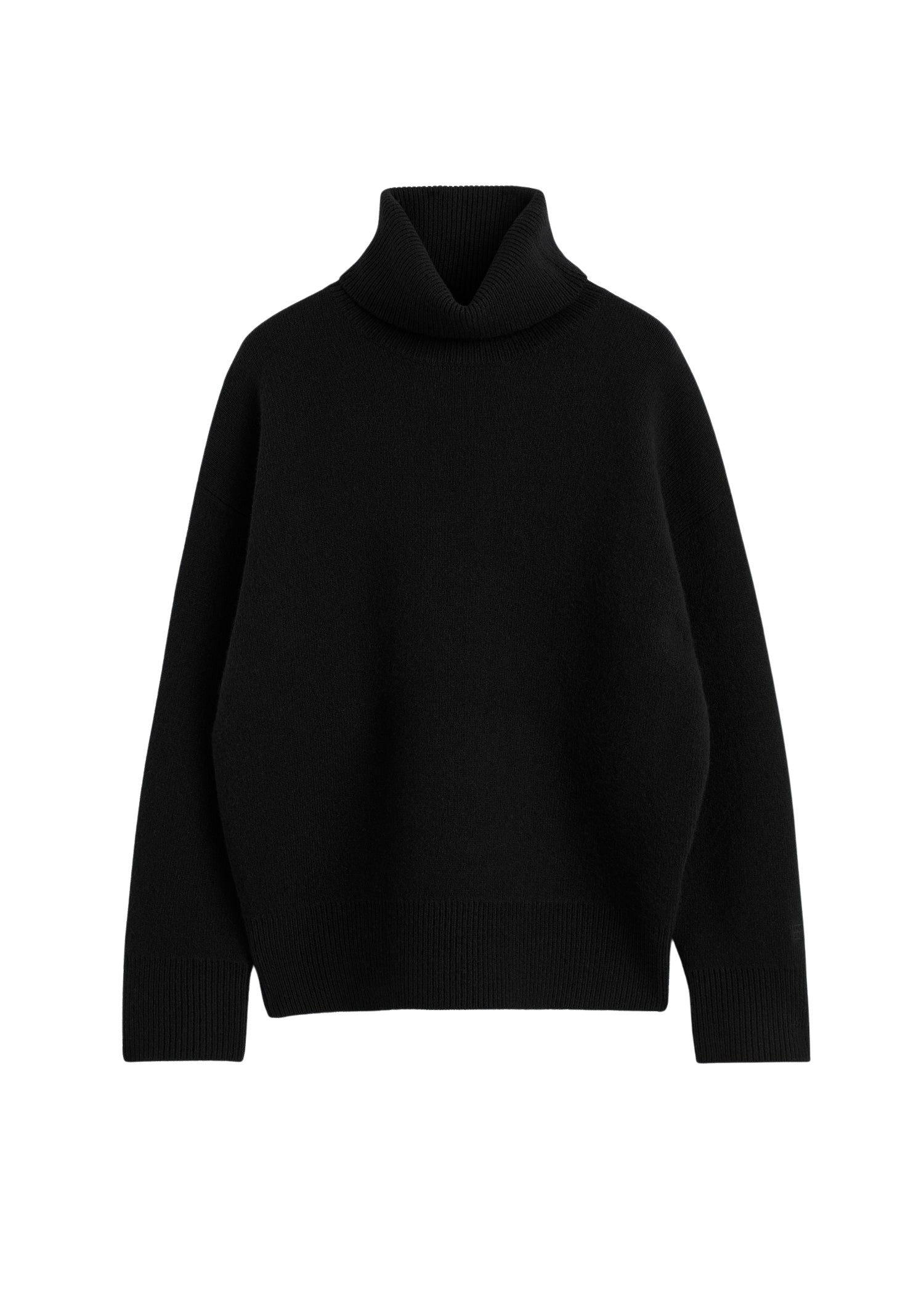 Toteme-Double-Knit-Turtleneck-Black26562_nobg Totême Double-Knit Turtleneck Black - Knitwear - Scandinavian Minimalist Luxury at Luxury Shoes