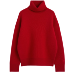 Totême Double-Knit Turtleneck Poppy - Knitwear - Scandinavian Minimalist Luxury at Luxury Shoes 