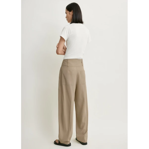 Totême Draped Balloon Trousers Overcast Beige - Pants - Scandinavian Minimalist Luxury at Luxury Shoes 