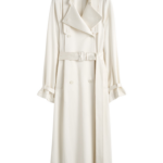 Totême Draped Satin Trench Off-White - Coats - Scandinavian Minimalist Luxury at Luxury Shoes 