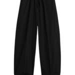 Totême Drawstring Cotton Trousers Black - Pants - Scandinavian Minimalist Luxury at Luxury Shoes 