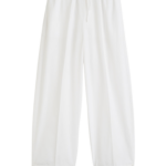 Totême Drawstring Cotton Trousers White - Pants - Scandinavian Minimalist Luxury at Luxury Shoes 