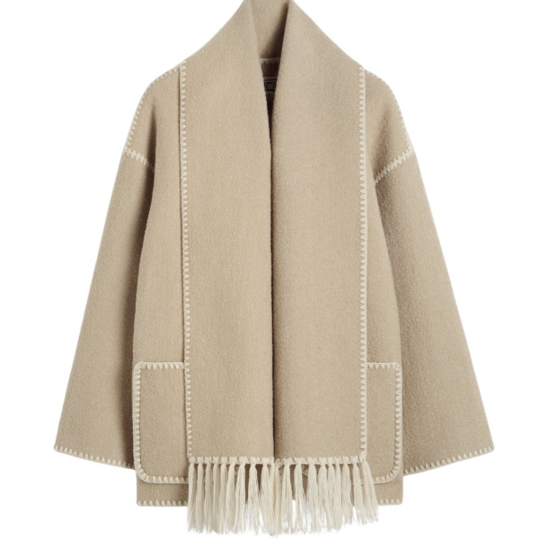 Totême Embroidered Scarf Jacket Harvest - Jackets - Scandinavian Minimalist Luxury at Luxury Shoes 