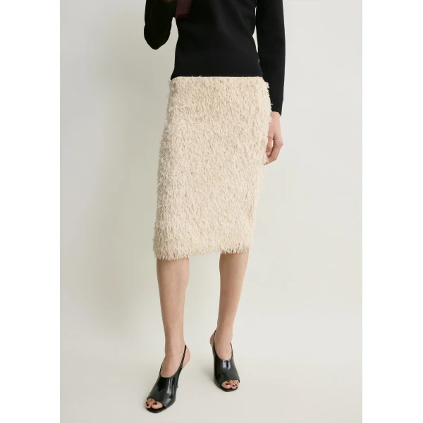 Totême Feathered-Jersey Skirt Eggshell - Skirts - Scandinavian Minimalist Luxury at Luxury Shoes 