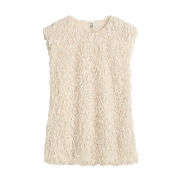 Totême Feathered-Jersey Top Eggshell - Tops - Scandinavian Minimalist Luxury at Luxury Shoes 