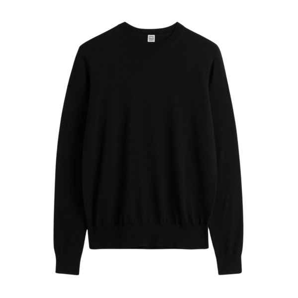Totême Fine Crew Knit Black - Knitwear - Scandinavian Minimalist Luxury at Luxury Shoes 